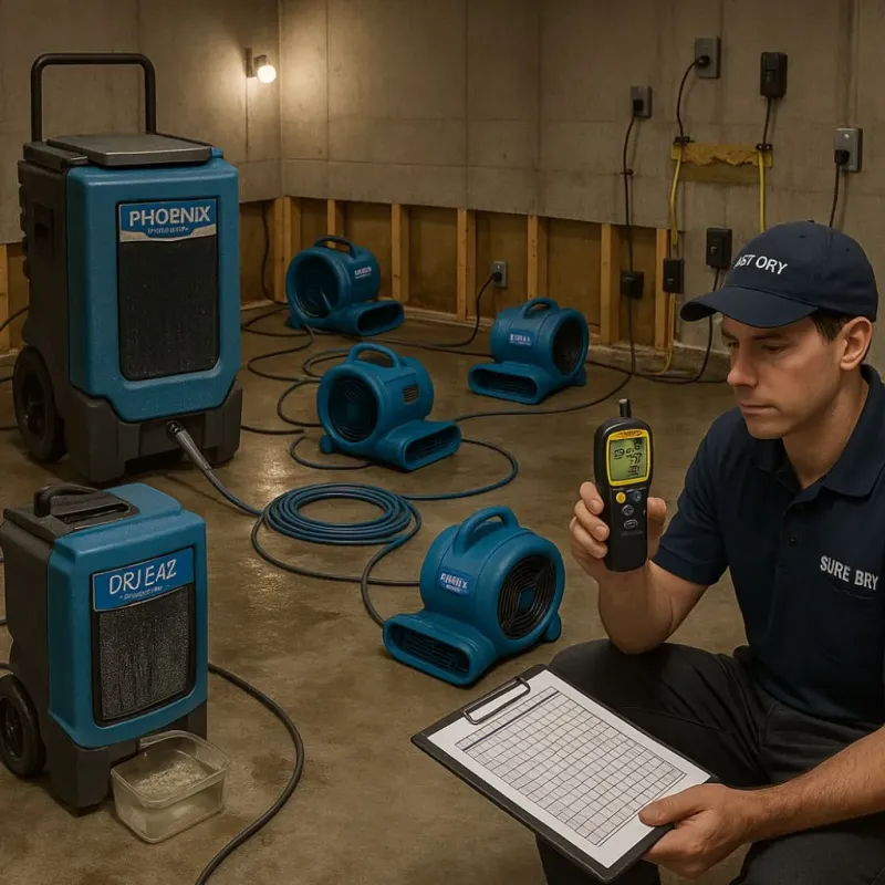 Structural Drying and Dehumidification process in Apollo, PA